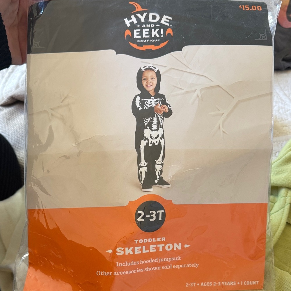 Skeleton toddler kids Costume 2-3 T